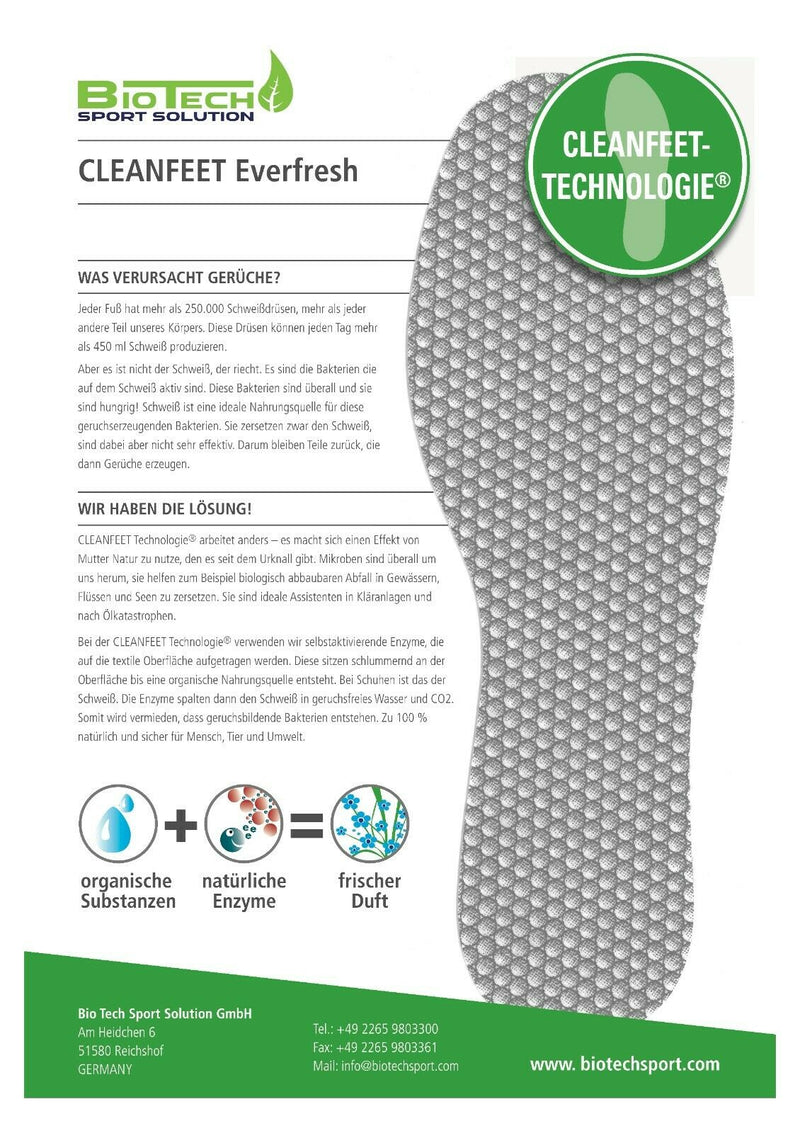 gegen Einlegesohle Tech Bio Frottee-Kork Sock GmbH mit – Gerüche Cleanfeet Solution oder Sport barfuß