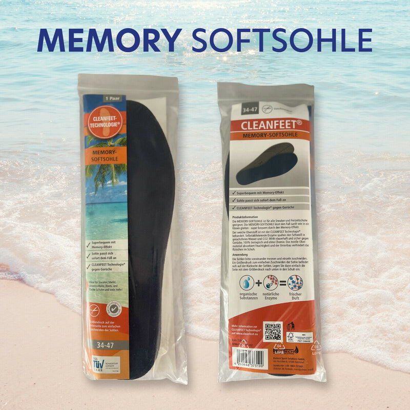 Memoryfoam Softsohle zuschneidbar Mit Cleanfeet Technologie® gegen Gerüche 34-47