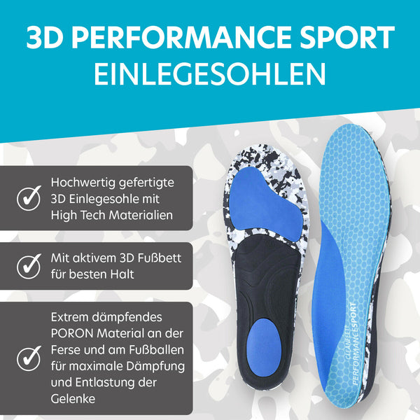 Einlegesohle Cleanfeet 3D Performance Sport mit Cleanfeet Technologie ®