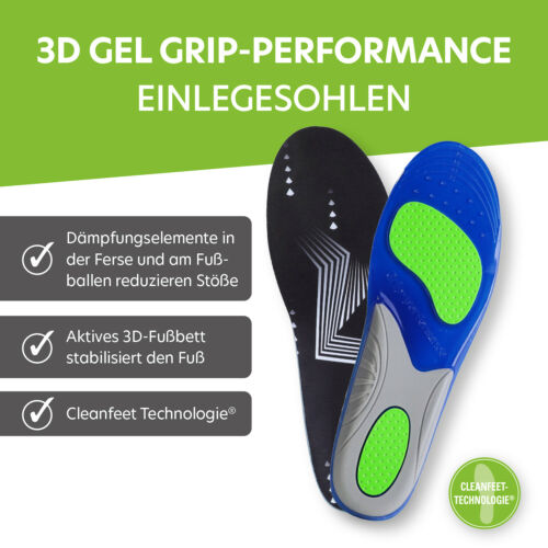 Gelsohle Cleanfeet 3D Grip Performance mit Cleanfeet Technologie® gegen Gerüche